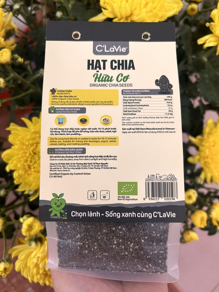 Hạt chia hữu cơ C'lavie 200g