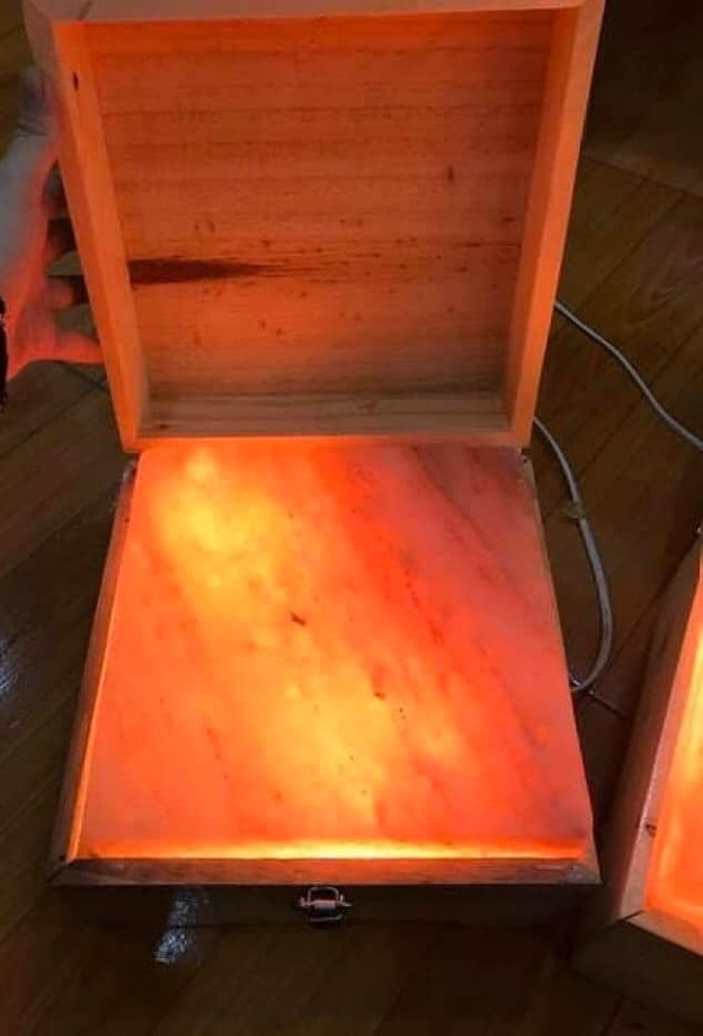 Đèn đá muối ủ chân (cong)