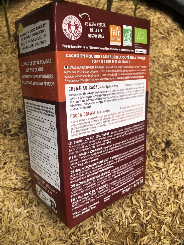 Bột cacao hữu cơ tách béo 250g