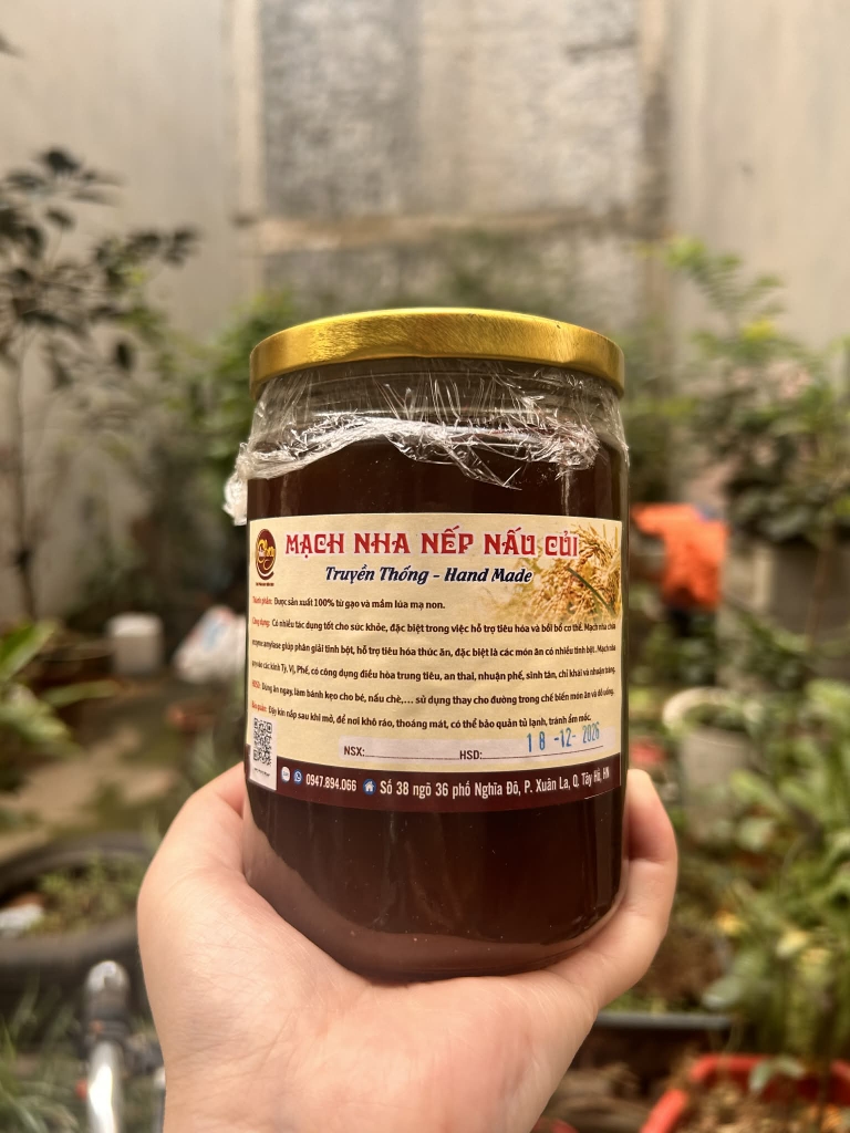 Mạch nha nếp nấu củi hũ 700g