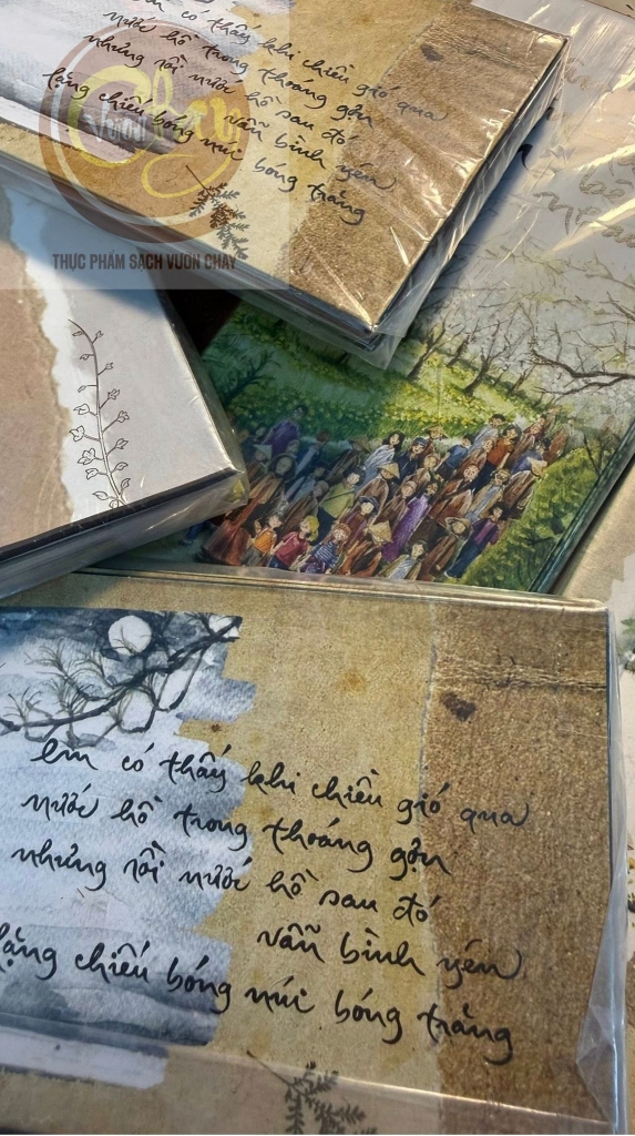 Set 16 bao lì xì thư pháp Làng Mai Tết 2026