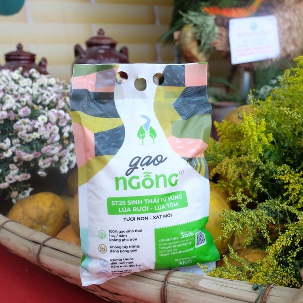 Gạo xát dối Ngỗng ST25 ruộng rươi túi 3kg