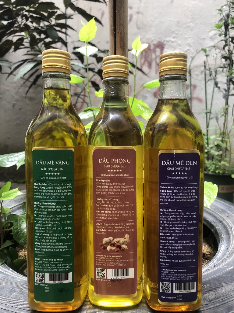 Dầu lạc Ansen ép lạnh 500ml