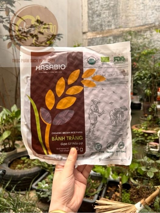 Bánh tráng gạo lứt hữu cơ Hasa Bio 200g