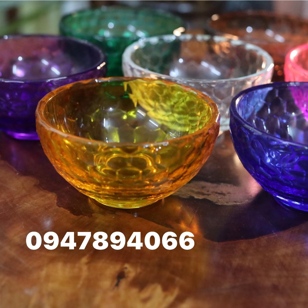 Sét 7 chén lưu ly pha lê