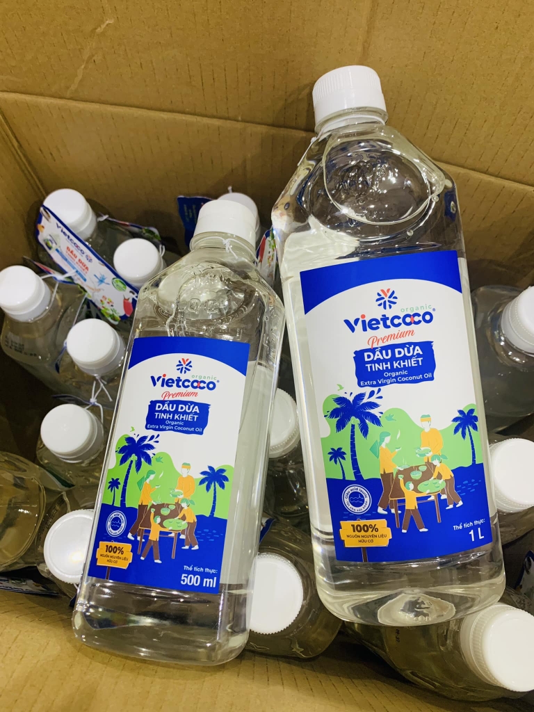 Dầu dừa tinh khiết chai Vietcoco 500ml pet