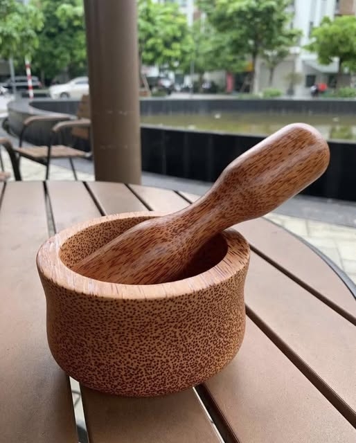 Bộ chày cối gỗ dừa nguyên khối