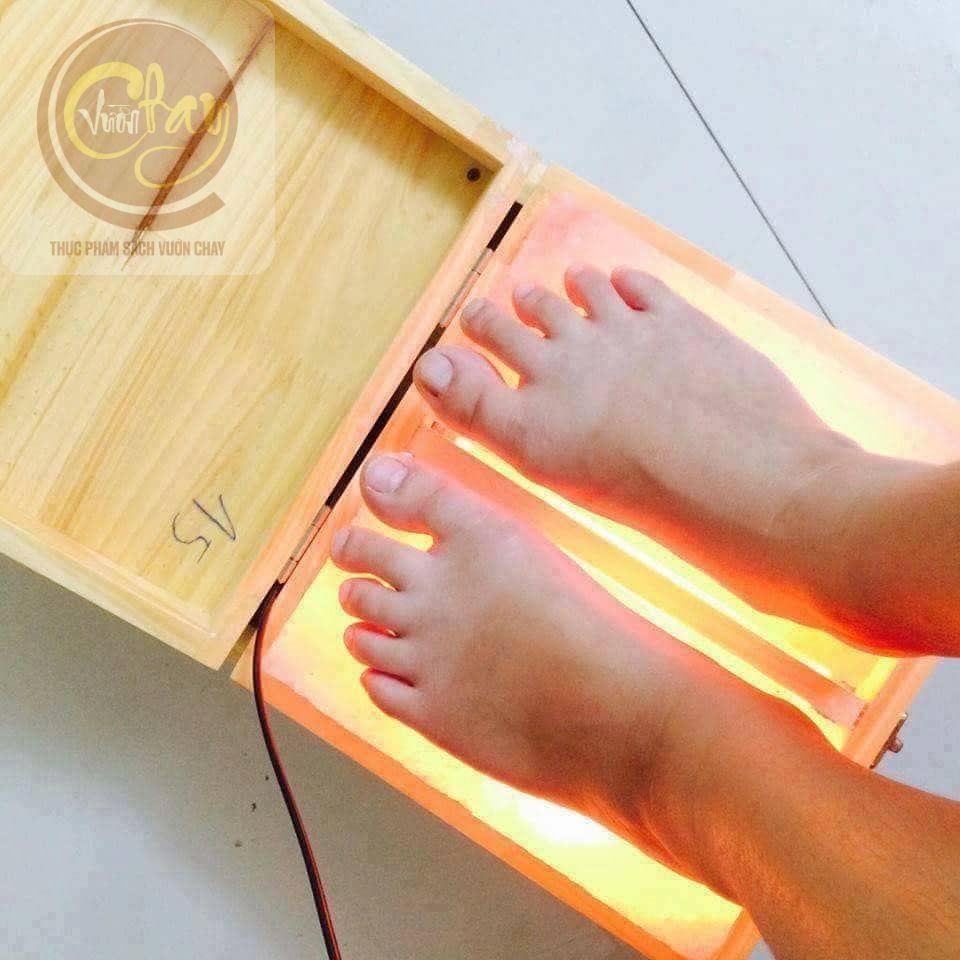 Đèn đá muối ủ chân (cong)