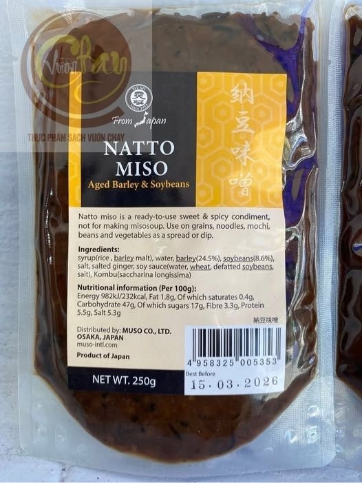 Organic natto miso MUSO 250G (túi)
