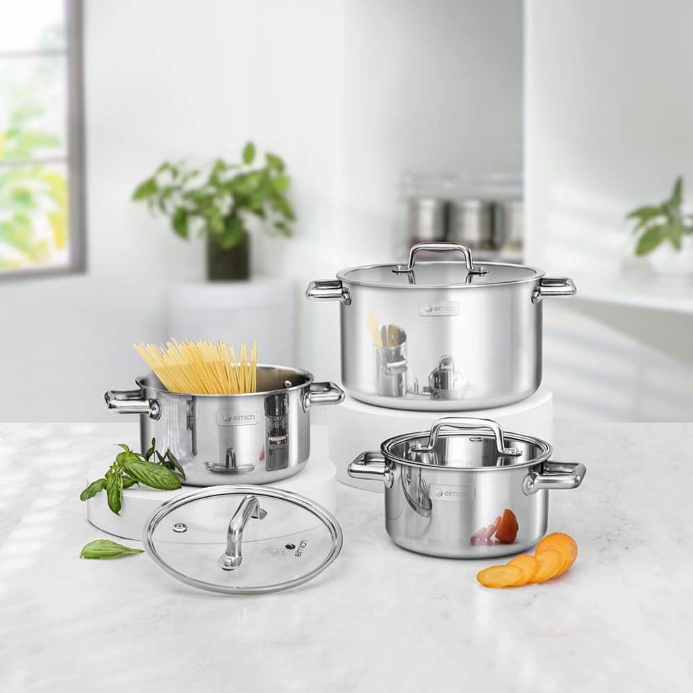Bộ nồi Elmich inox liền khối Trimax ECO EL-8001 size 18, 20, 26cm
