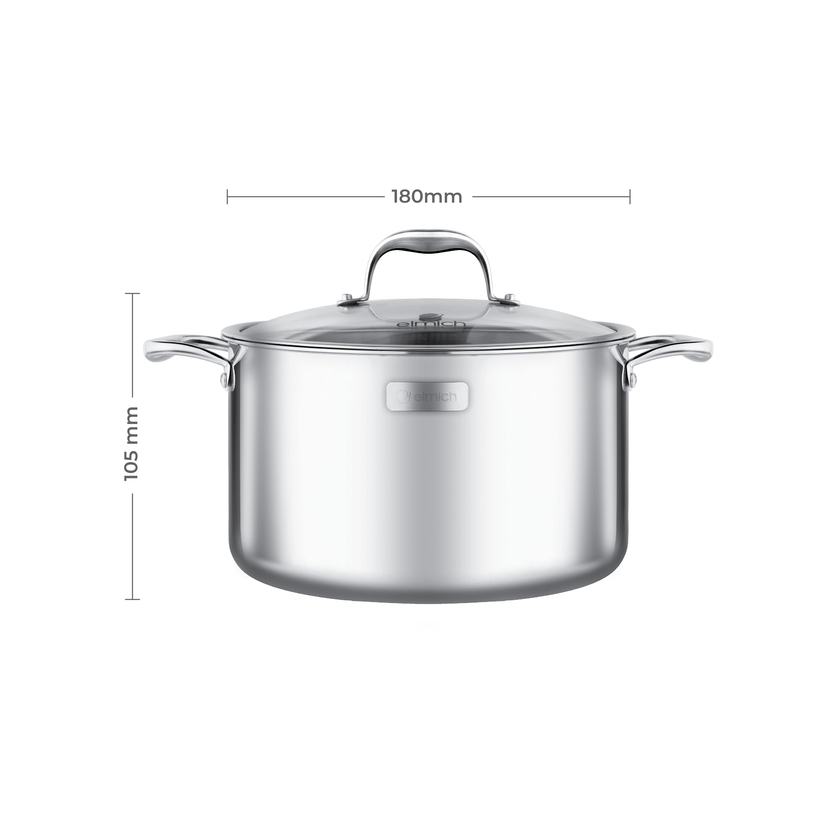 Nồi Inox 3 lớp cao cấp đáy liền Elmich Trimax XS EL-3746 size 18cm