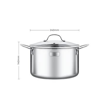 Nồi inox cao cấp 3 lớp đáy liền Trimax EL-3734 size 24cm
