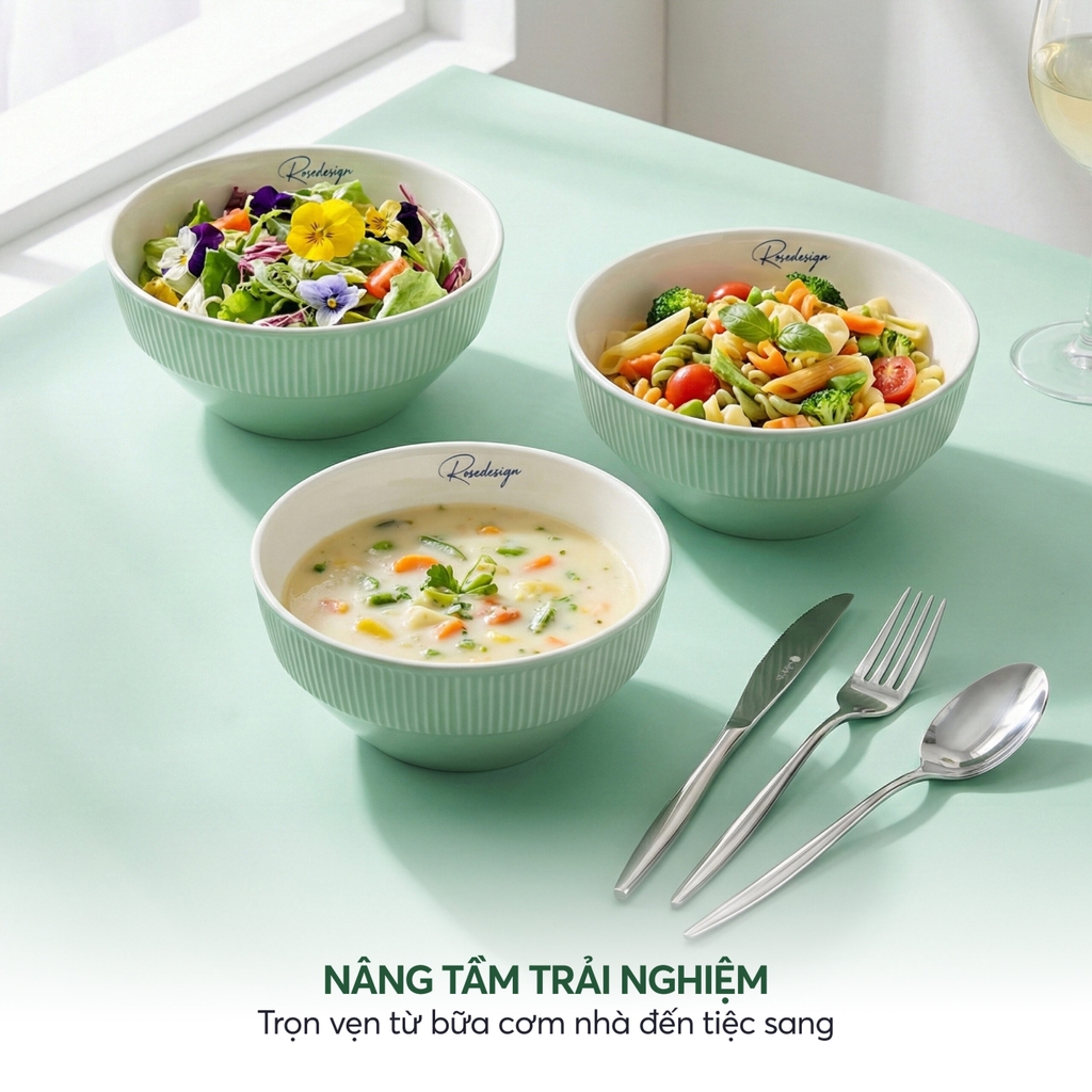 Bộ 3 bát tô nhỡ Elmich RoseDesign EL0238PG