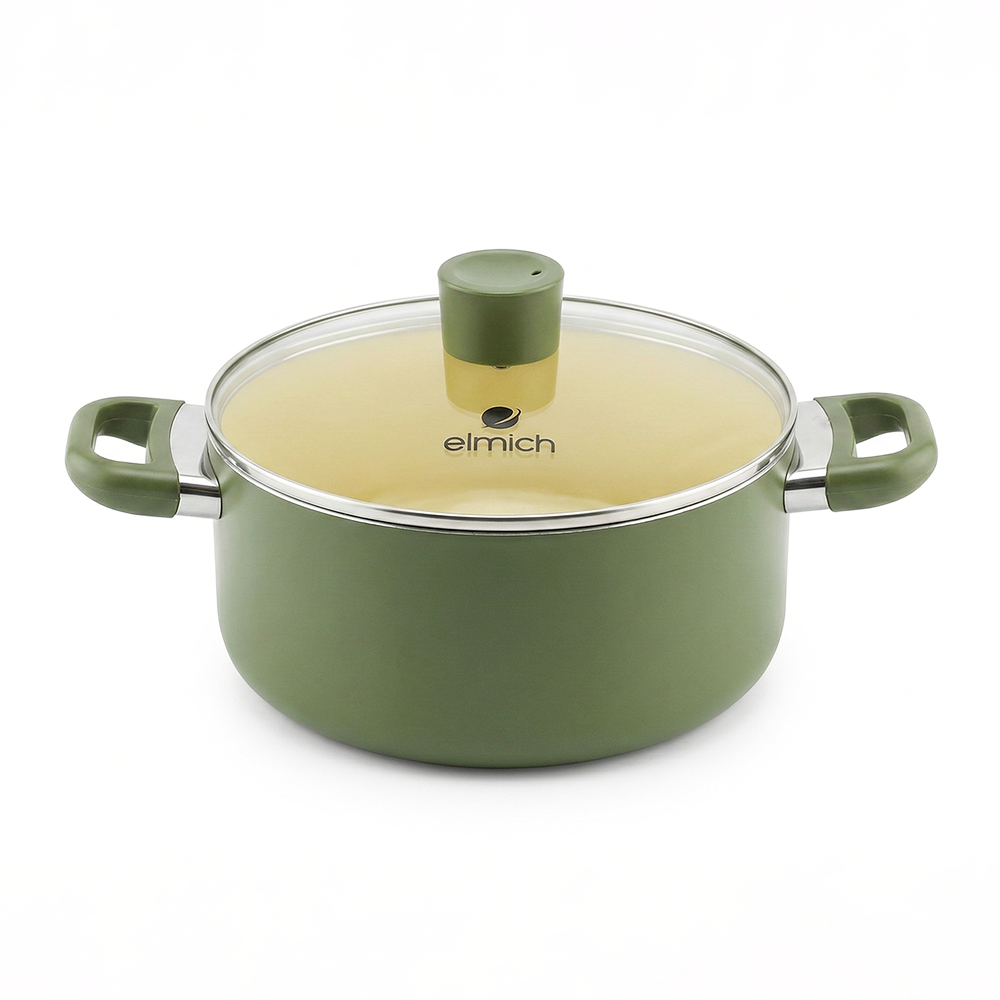 Bộ nồi chống dính ceramic Elmich Daily Olive EL5245OV01-18, 20, 24cm