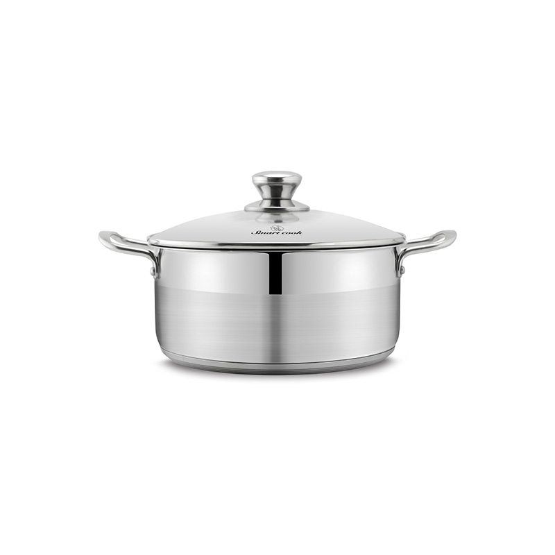 Nồi inox 3 đáy nắp kiếng Smartcook SM240XMN Size 16-20-24cm