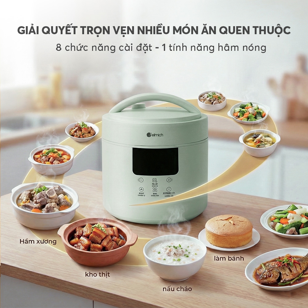 Nồi áp suất điện đa năng Elmich PCE9152PG dung tích 4L