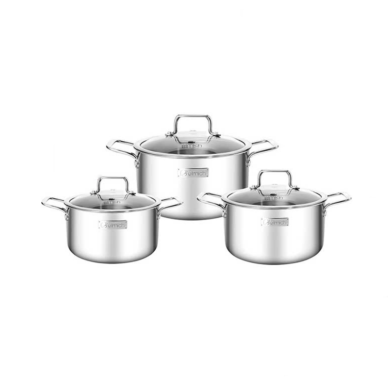 Bộ nồi Inox 3 lớp đáy liền Elmich Trimax classic 2106OL size 18,20,24cm