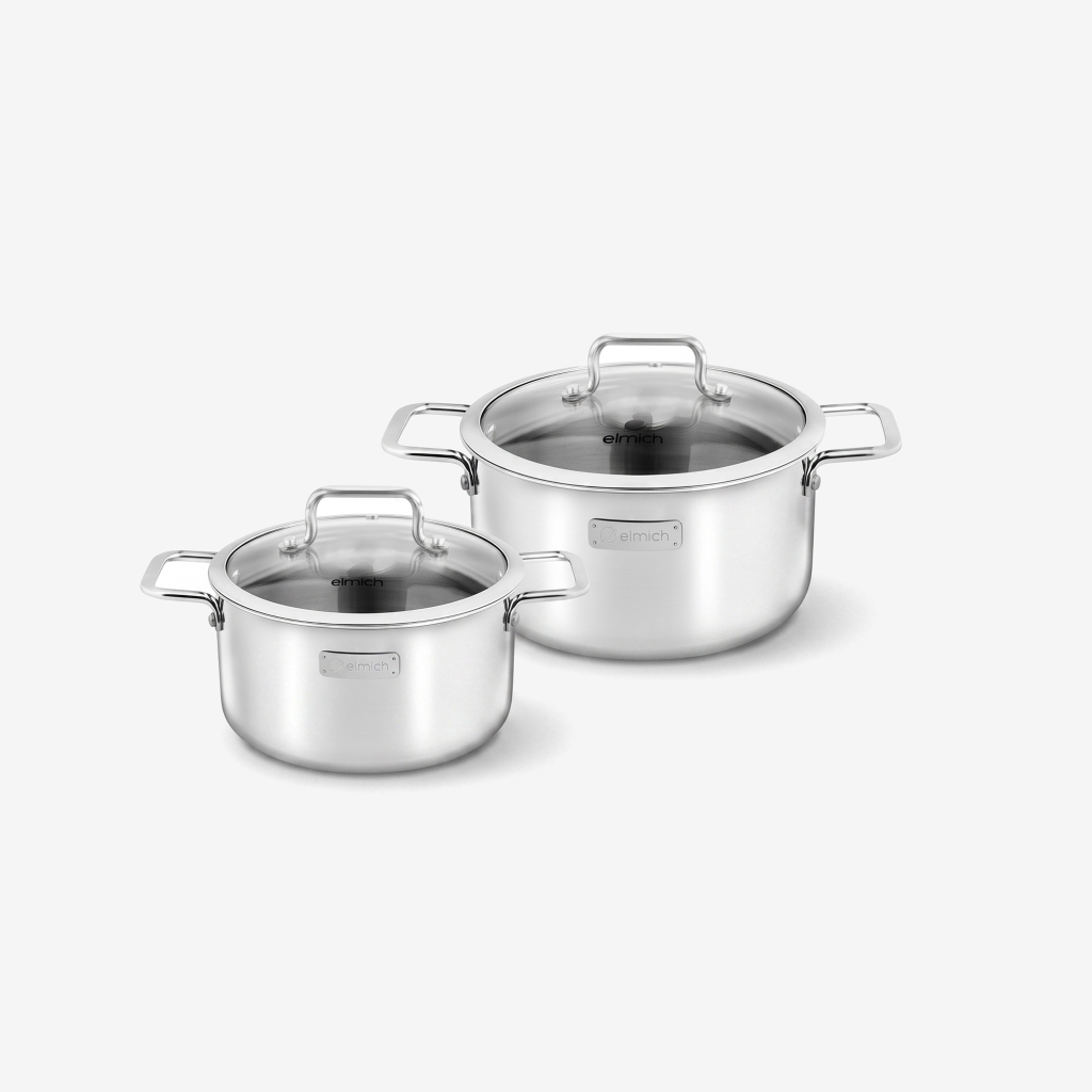 Bộ nồi inox dập nguyên khối Elmich Trimax Classic EL-2108OL Size 18, 20cm