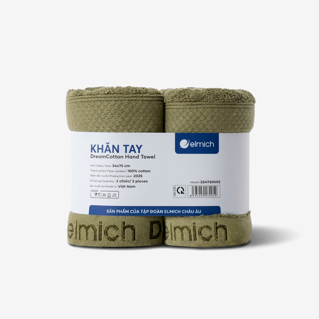 Bộ 2 Khăn Tay 100% Cotton Cao Cấp Elmich Dr.Sleep