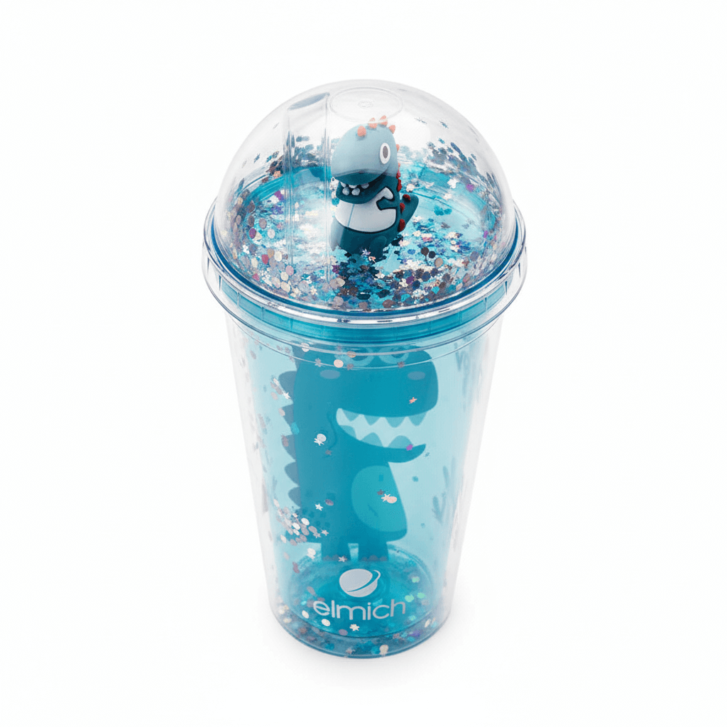 Cốc nhựa 2 lớp hình khủng long Elmich EL8332OL dung tích 480ml