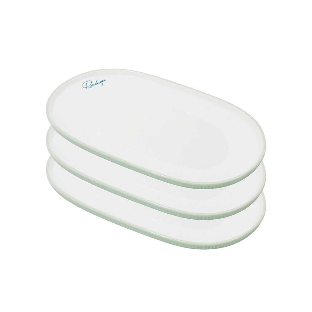Bộ 3 đĩa bầu dục nhỡ Elmich RoseDesign EL0219PG
