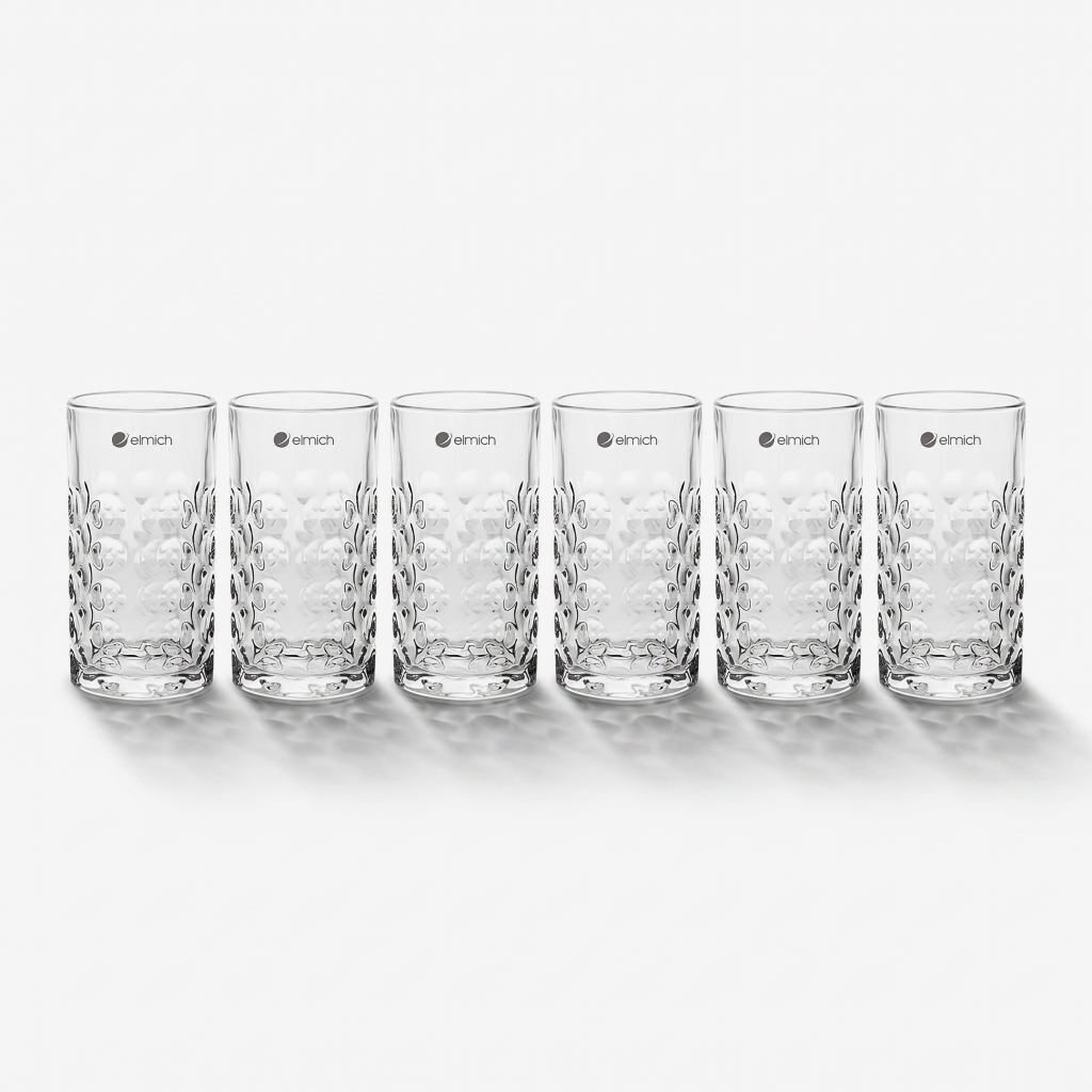 Bộ 6 ly thủy tinh trong suốt Elmich EL0777 dung tích ly 350ml