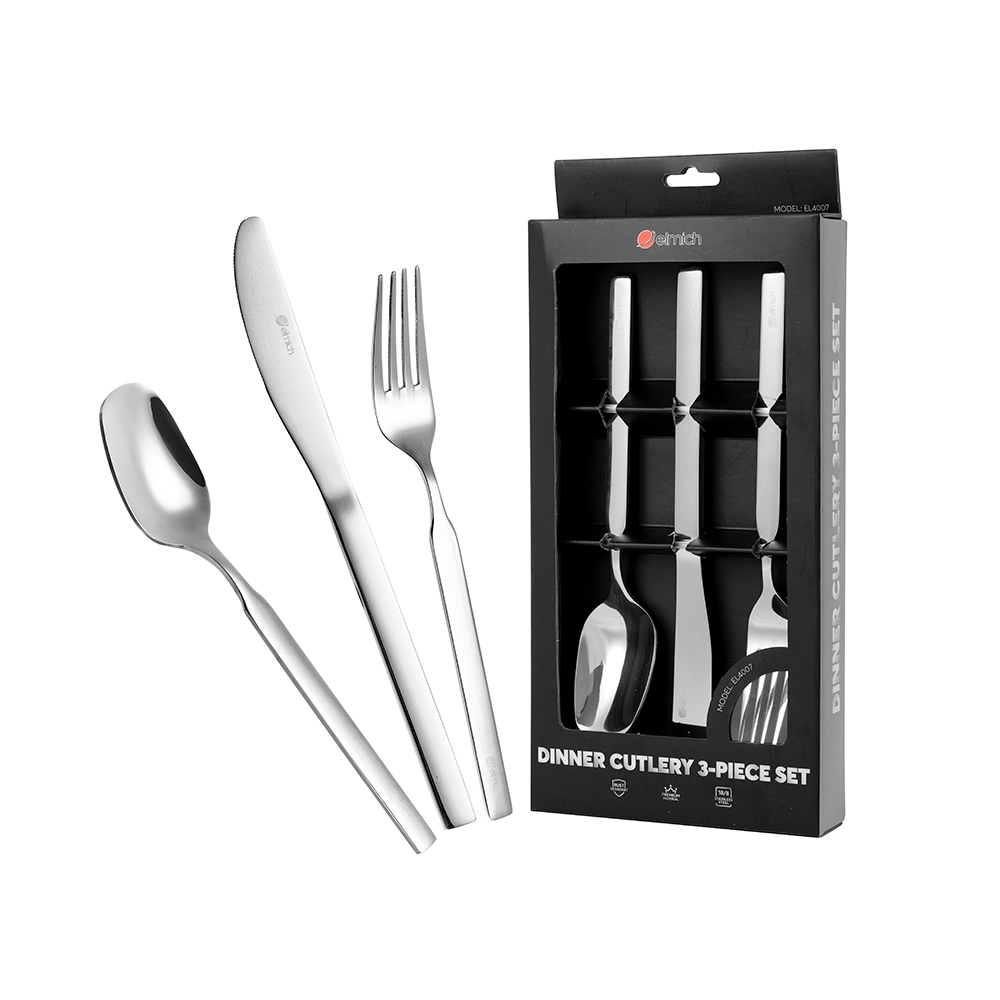 Bộ dao, thìa, dĩa bàn ăn cơ bản 3 chiếc Elmich EL4007