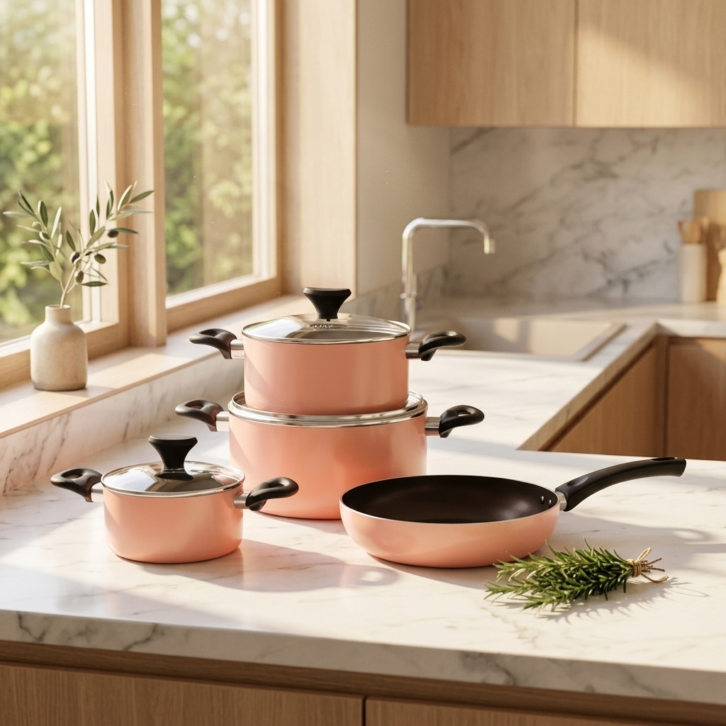 Bộ nồi chống dính ceramic đáy từ Elmich EL1162E size 16,20,24 chảo 26cm