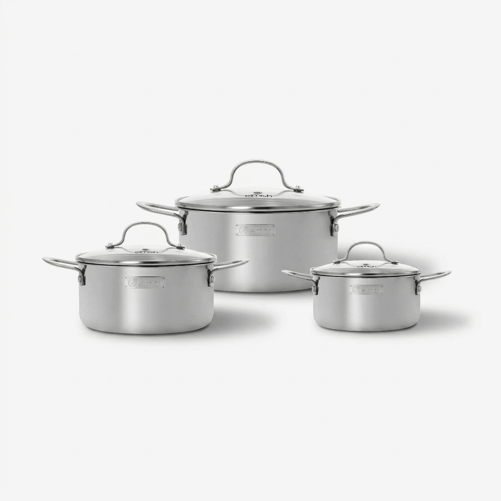 Bộ nồi inox nguyên khối Elmich Trimax classic EL-2136OL02 size 16, 20, 24cm