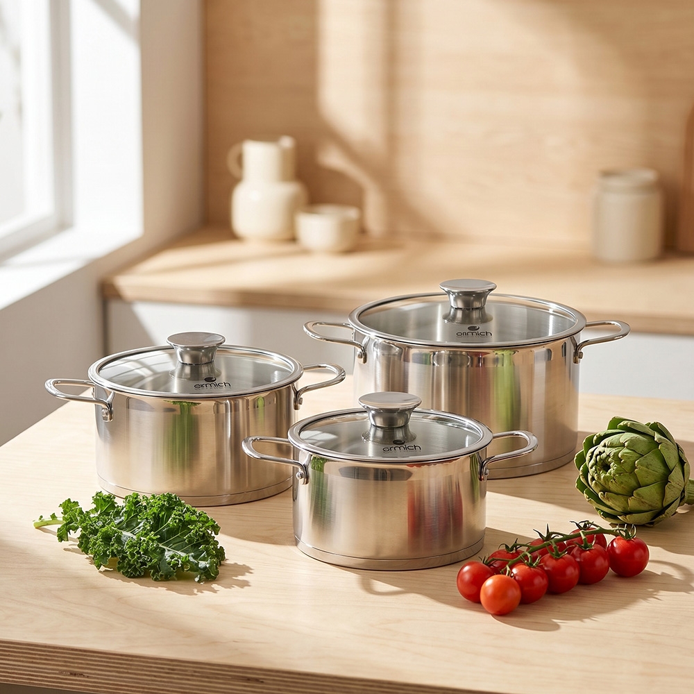 Bộ nồi inox 304 đáy Impact Elmich EL-2456IN size 16,20,22cm