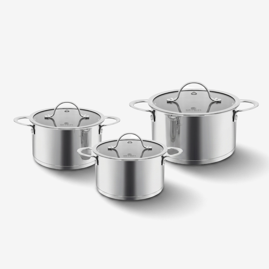 Bộ nồi Inox 304 Impact bonding EL-2480 Size 16, 20, 24cm