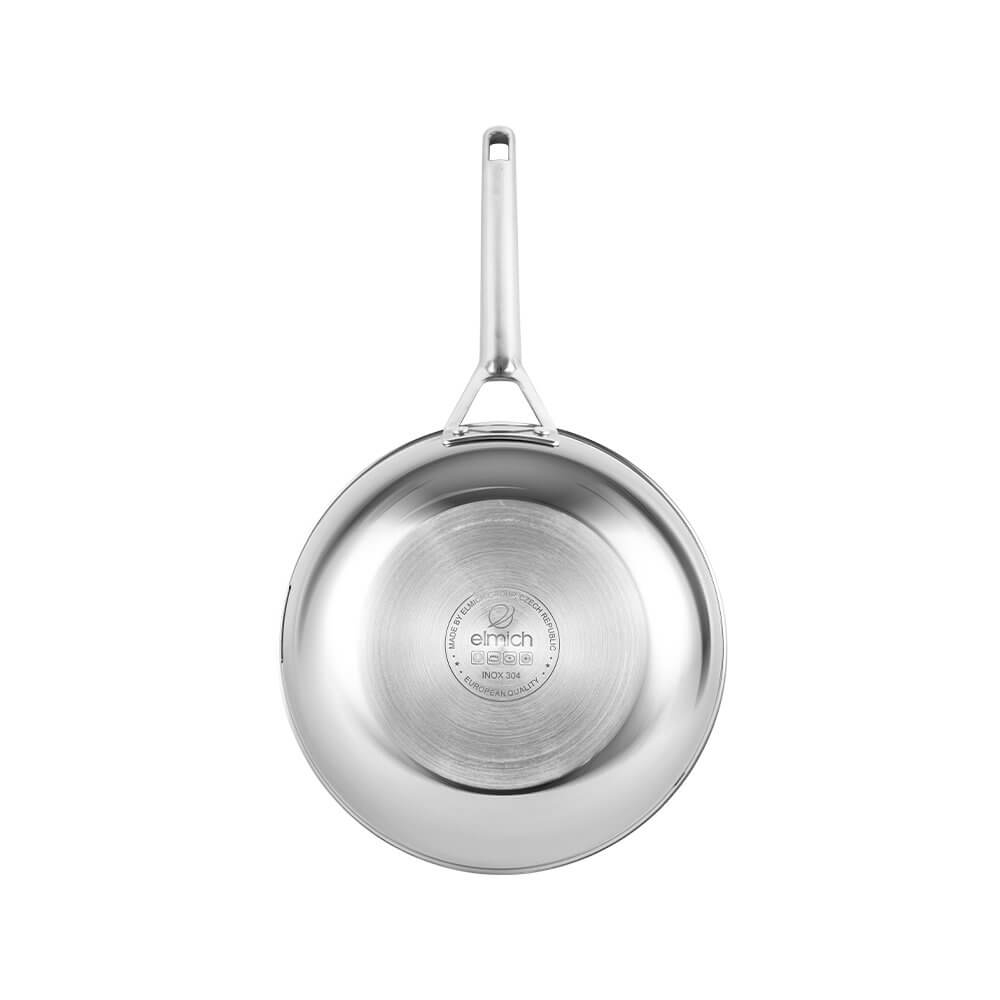 Chảo xào inox cao cấp 3 lớp đáy liền Elmich Trimax EL-2828 size 28cm