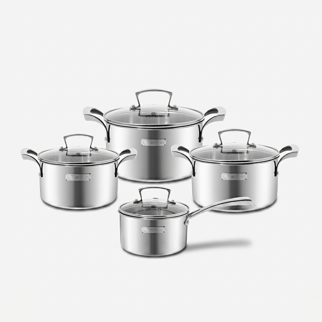 Bộ nồi inox liền khối Elmich Premium EL3100 Size 18,20,24 quánh 16cm