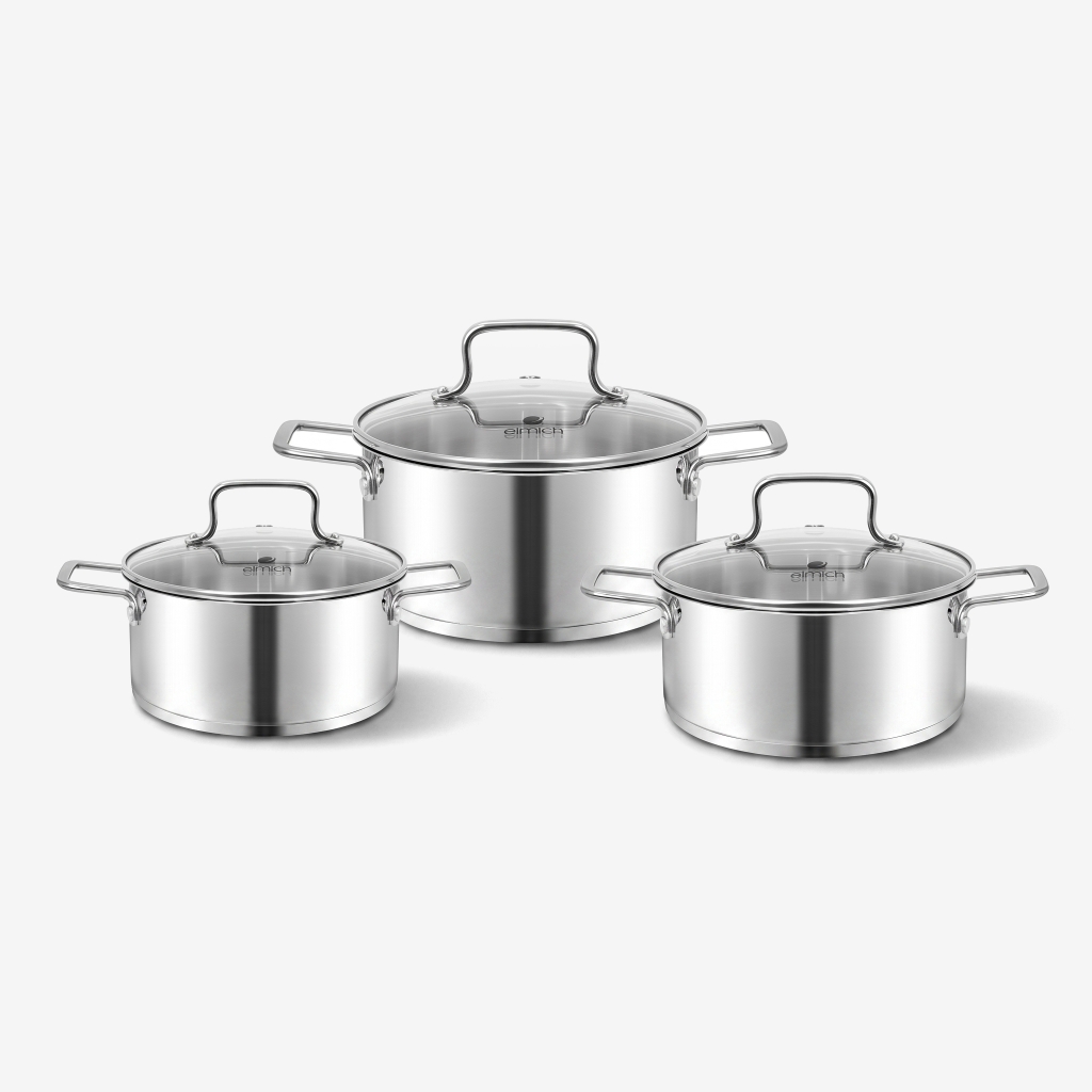 Bộ nồi Inox Impact bonding Elmich EL3104IN03 Size 16,20,24cm