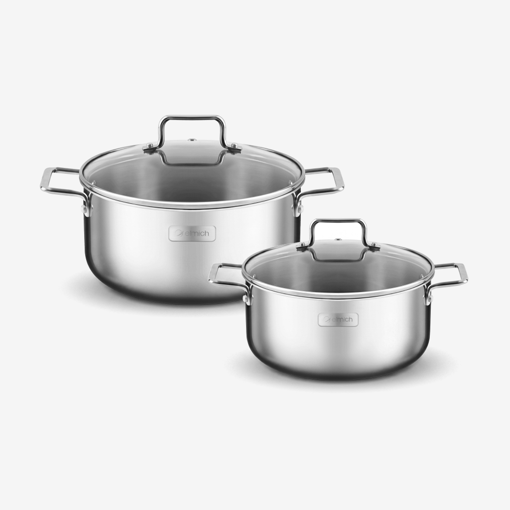 Bộ nồi Inox 304 cao cấp 3 đáy liền khối Elmich Trimax XR EL-3842 size 16, 20cm