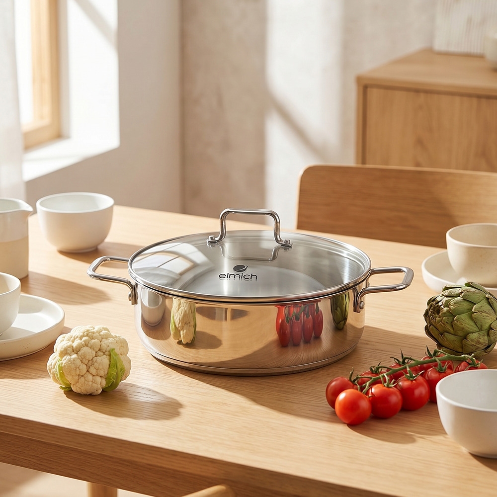 Nồi lẩu inox 3 đáy Elmich El-3850 size 26cm