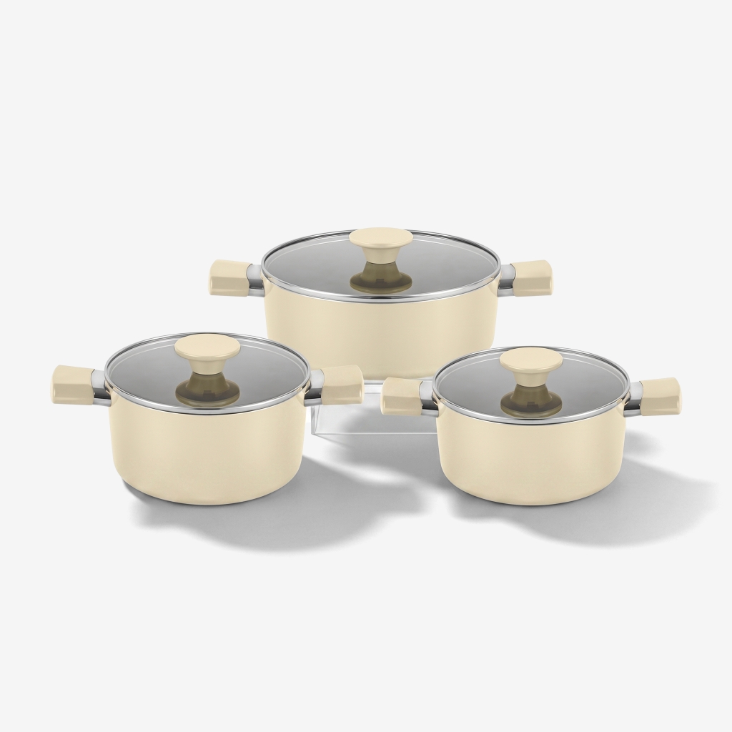 Bộ nồi chống dính ceramic Elmich Daily Classic EL5226BE03-18, 20, 24cm