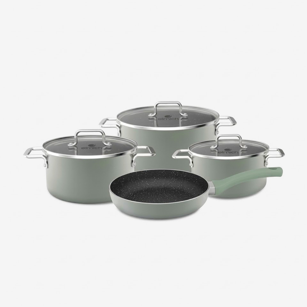 Bộ nồi nhôm chống dính Elmich EL5311MN size 16, 20, 24, chảo 26cm