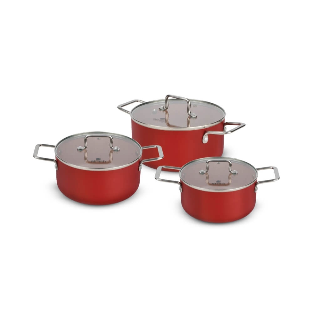 Bộ nồi nhôm chống dính Elmich EL-5312MN size 16, 20, 24cm