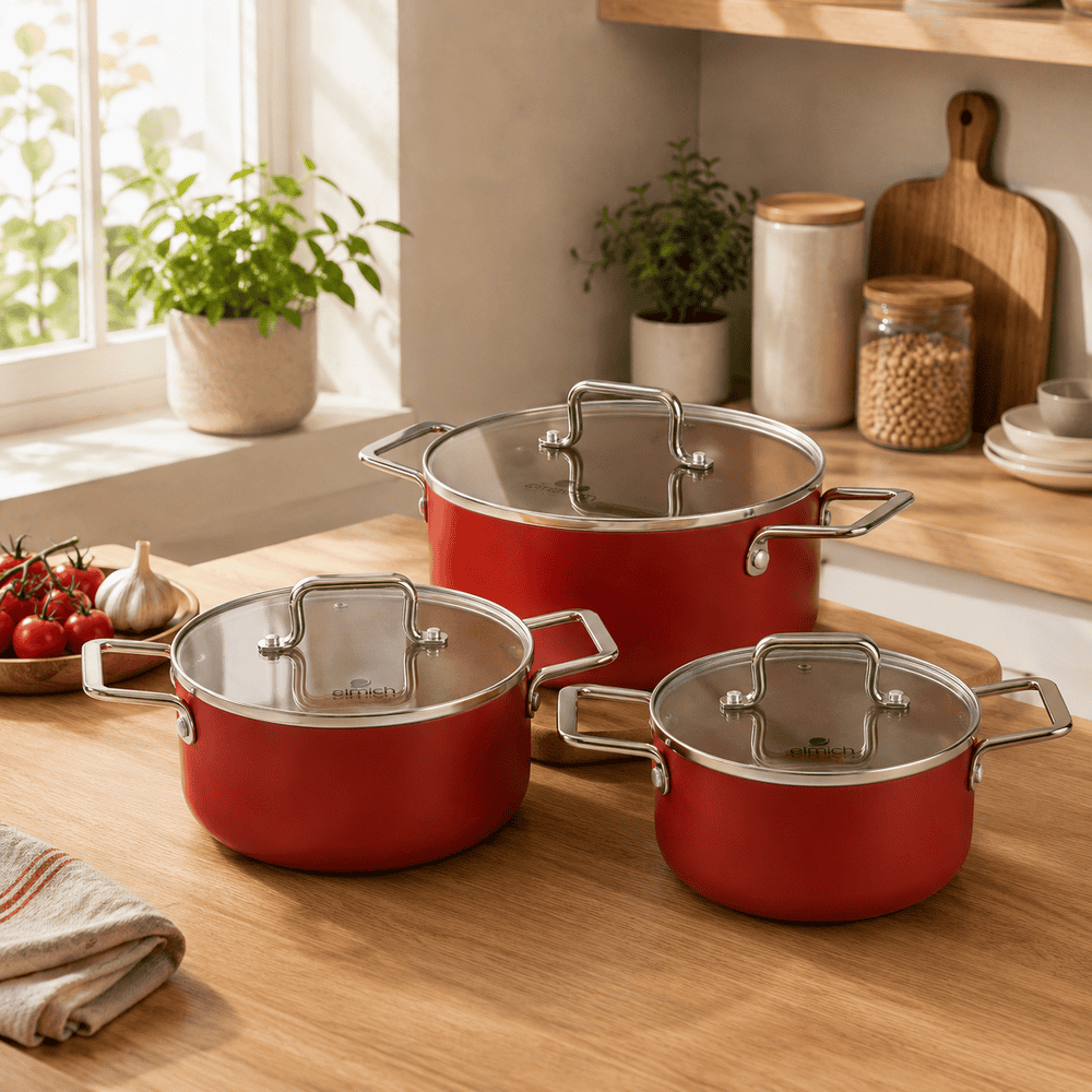 Bộ nồi nhôm chống dính Elmich EL-5312MN size 16, 20, 24cm