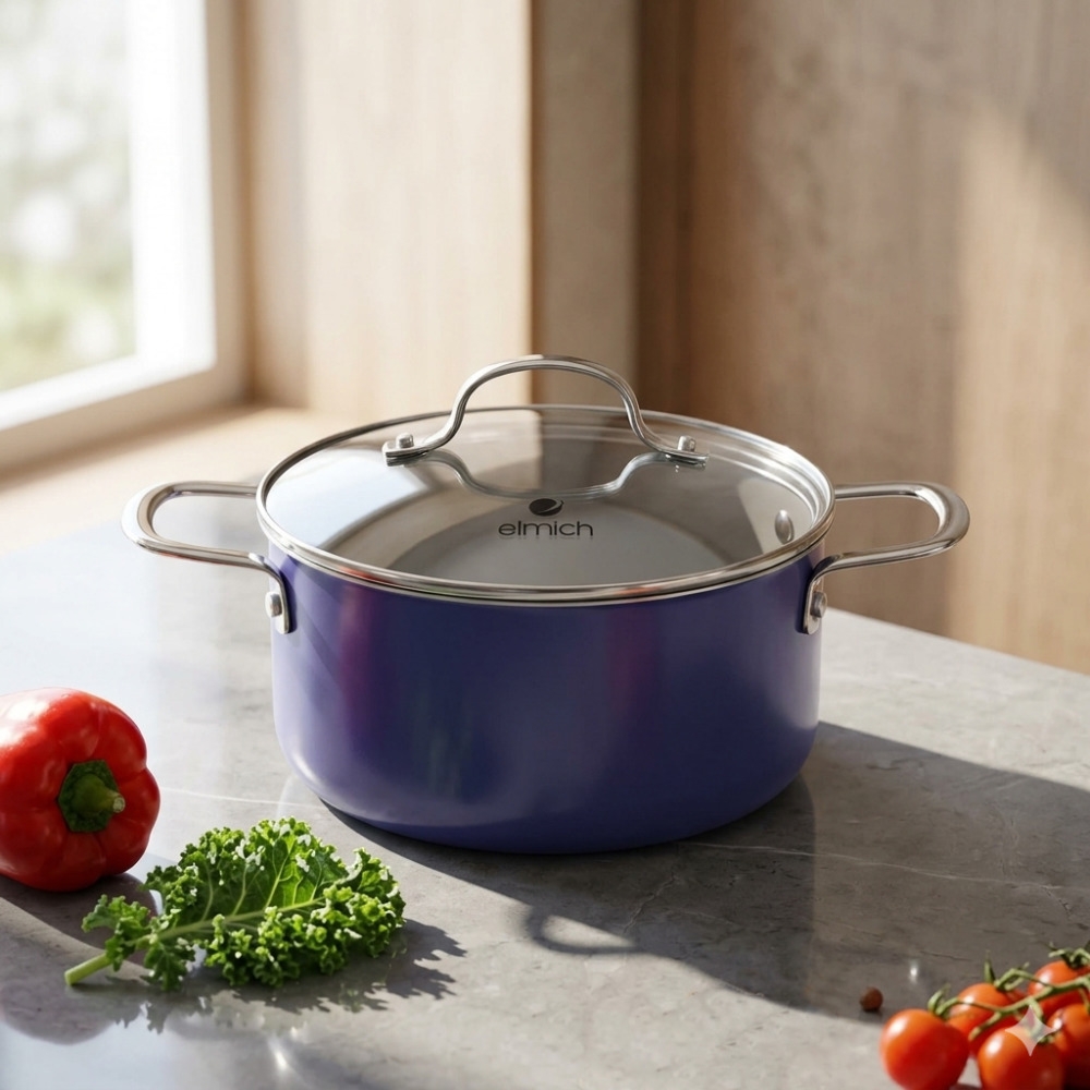 Nồi phủ sứ an toàn Elmich Classic El-5526FD size 18,20cm