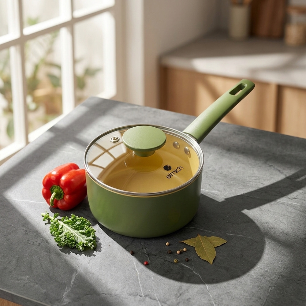 Quánh phủ sứ chống dính Elmich Olive Classic EL- 5533OV16 size 16cm