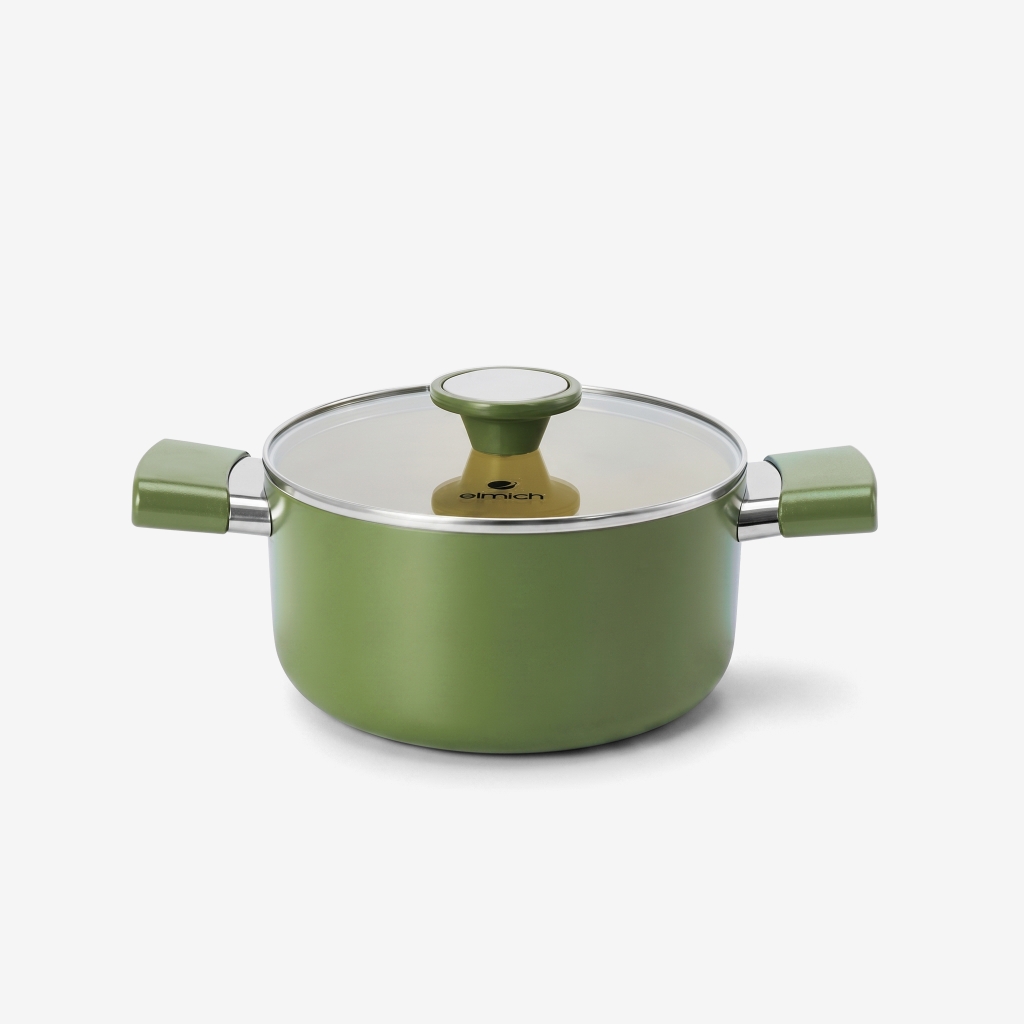 Nồi phủ sứ chống dính Ceramic Elmich Olive Classic EL5534OV size 18, 20cm