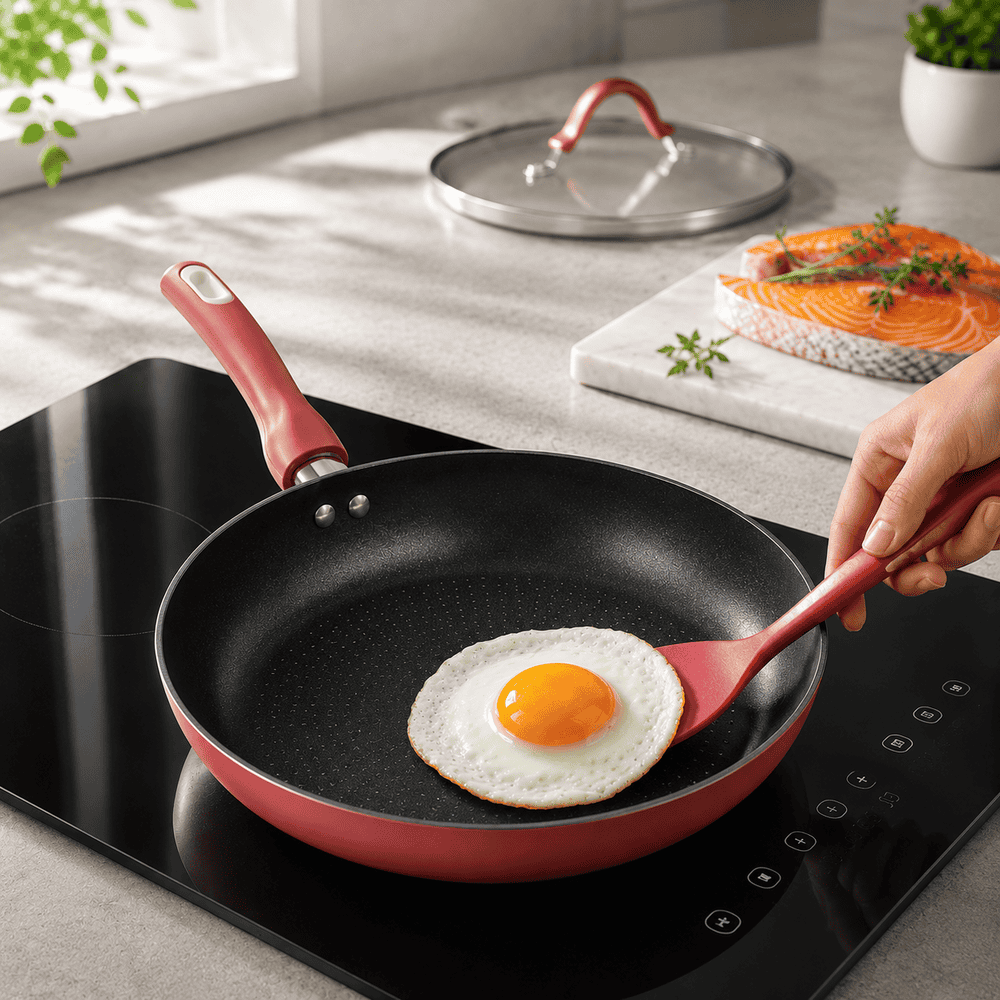 Chảo sâu lòng chống dính có vung kính Elmich EL-5912RE