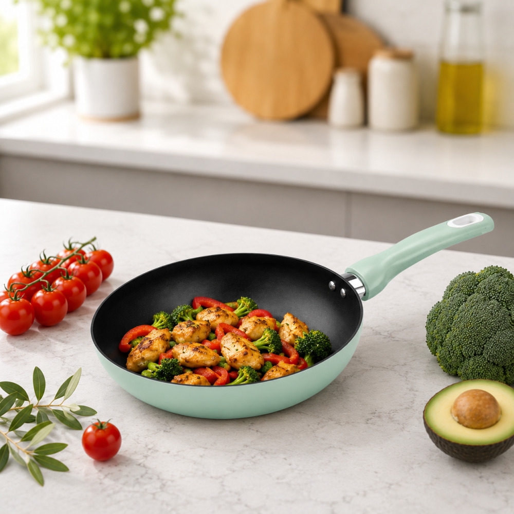 Chảo sâu lòng chống dính có vung kính Elmich EL-5913GY size 20, 26, 28 cm