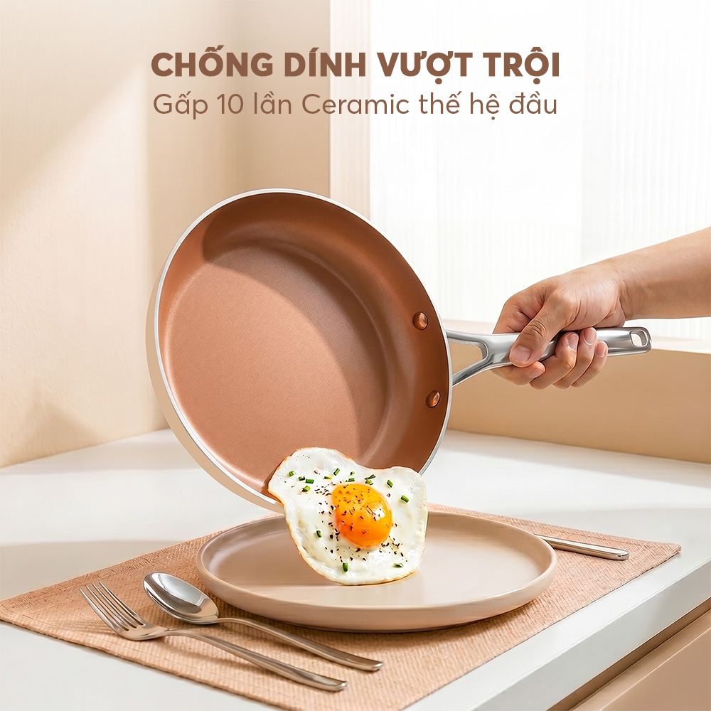 Chảo chống dính ceramic Elmich Plus Mocha EL6004MC