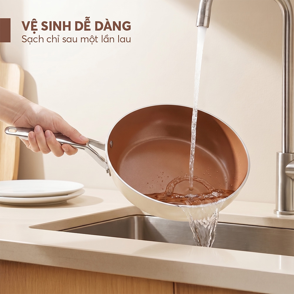 Chảo chống dính ceramic Elmich Plus Mocha EL6004MC