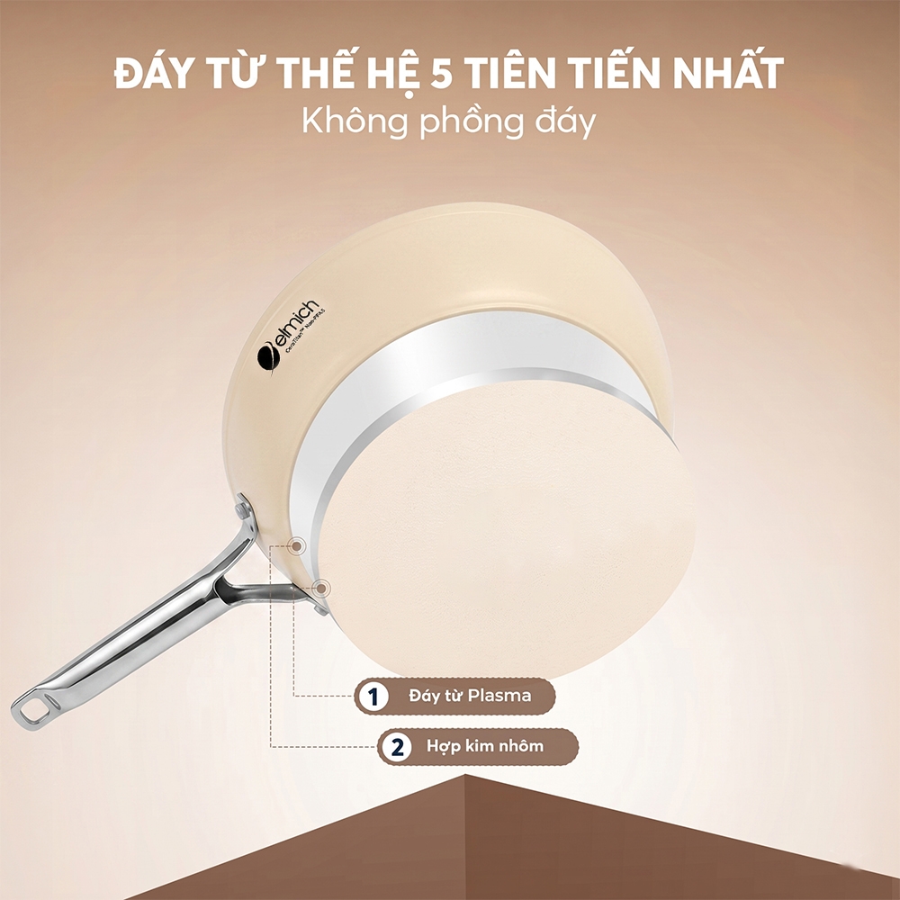 Chảo chống dính ceramic Elmich Plus Mocha EL6004MC