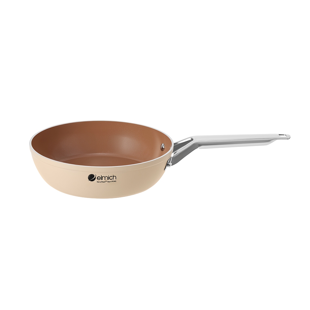 Bộ nồi Ceramic Elmich Plus Mocha 16, 18, 20, 24, chảo 26cm