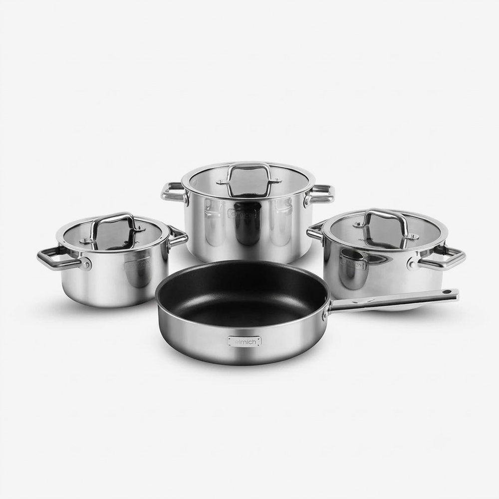 Bộ nồi Elmich inox liền khối Elmich Trimax ECO EL-8004 size 18, 20, 26, chảo 26cm